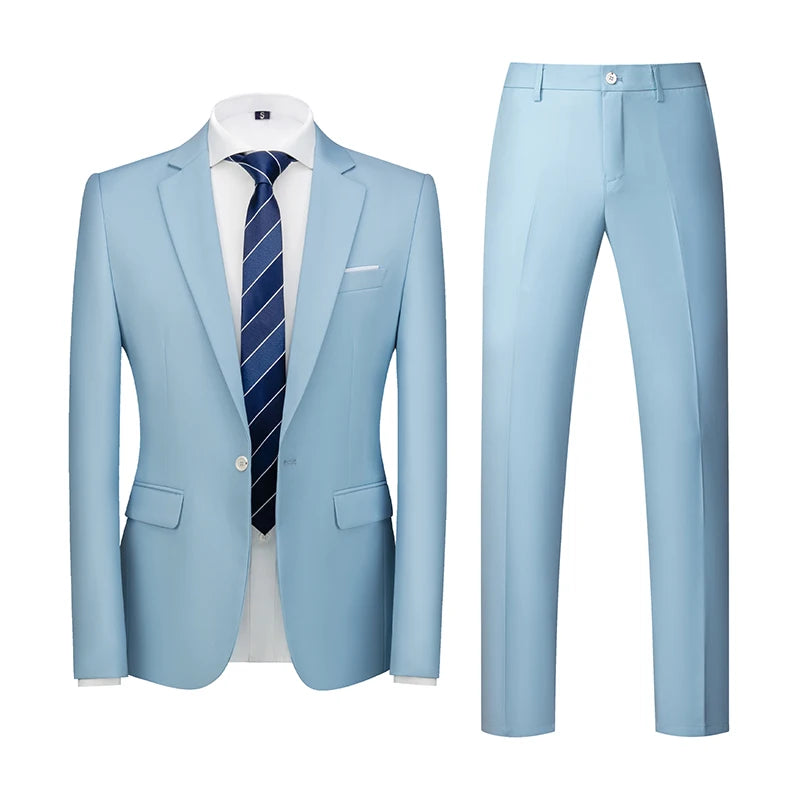 22 Farben einreihige formelle Hochzeit Anzüge Herren bekleidung Mode einfache Männer Business Social Prom Party Kleid 2 Stück Set
