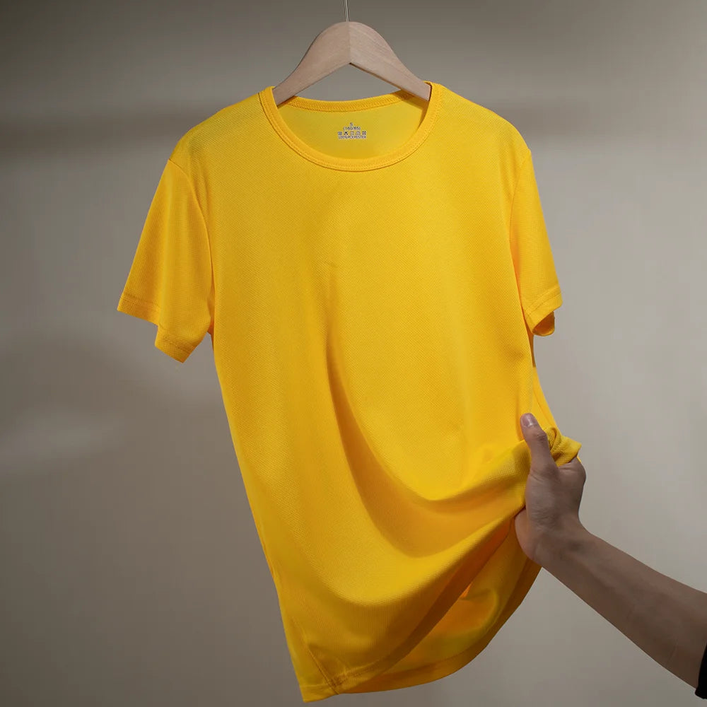 Mehrfarbiges, schnell trocknendes, kurzärmliges Sport-T-Shirt, Fitnessstudio-Trikots, Fitness-Shirts, Trainer-Lauf-T-Shirt, atmungsaktive Sportbekleidung für Herren