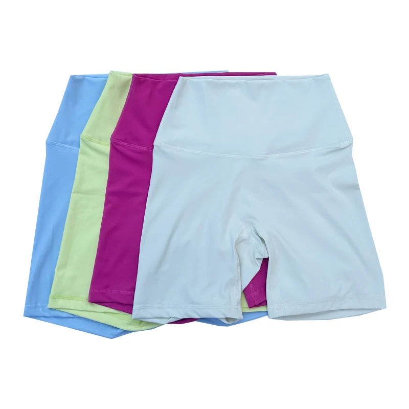 Frauen Sport Biker Shorts Frauen Nackt Gefühl Hohe Taille Yoga Shorts Push-Up Fitness Leggings Bauch-steuer Yoga Dünne Shorts