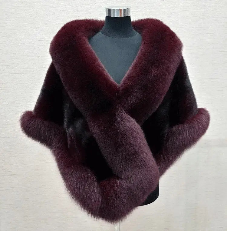 Weißer Pelzschal Damenjacke Herbst Winter Faux Nerz Fuchspelzkleid Cheongsam Mantel Mäntel Neu 2026 verdicken warme kurze Oberbekleidung