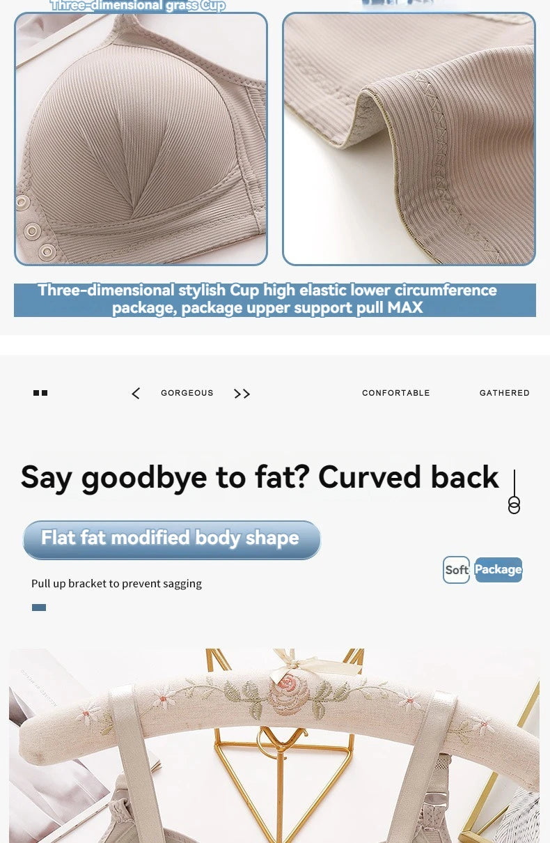 Neue Große Größe Vordere Schnalle Sexy Push-up DAMEN Bh Einstellbare Dünne Tasse Atmungsaktive Bequeme Mutter Mittleren Alters Damen unterwäsche