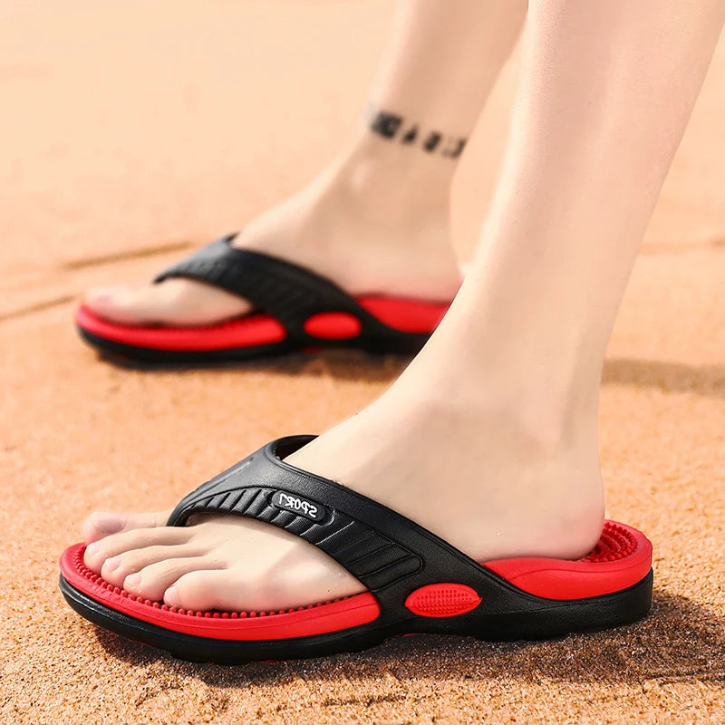 Männer Massage Flip-Flops EVA Hausschuhe Sommer Atmungsaktive Strand Schuhe Sandalen Männer Flip-Flops Atmungsaktive Plus Große Größe Männer Slipper 46