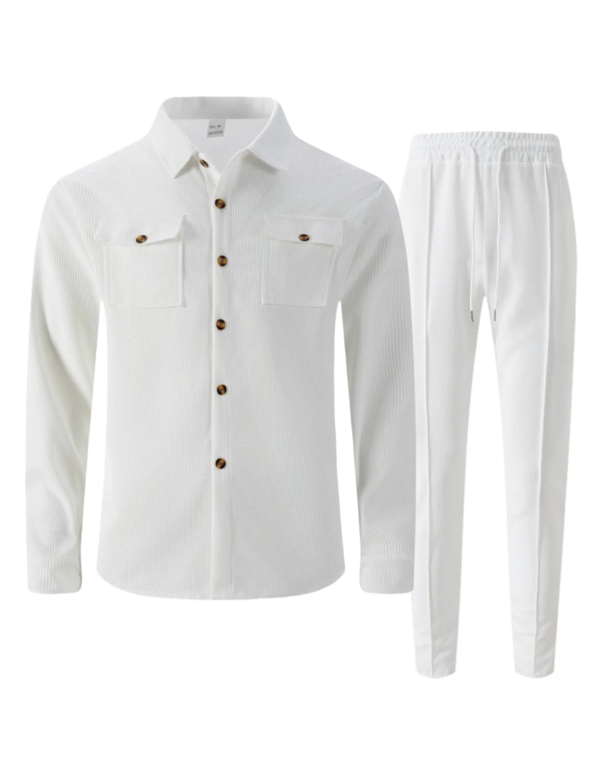 Männer Frühling Herbst Casual Anzug Street Style Einfarbig Lose Gepolsterte Lange Ärmeln Zwei-Stück Set Modische Oberbekleidung anzug set