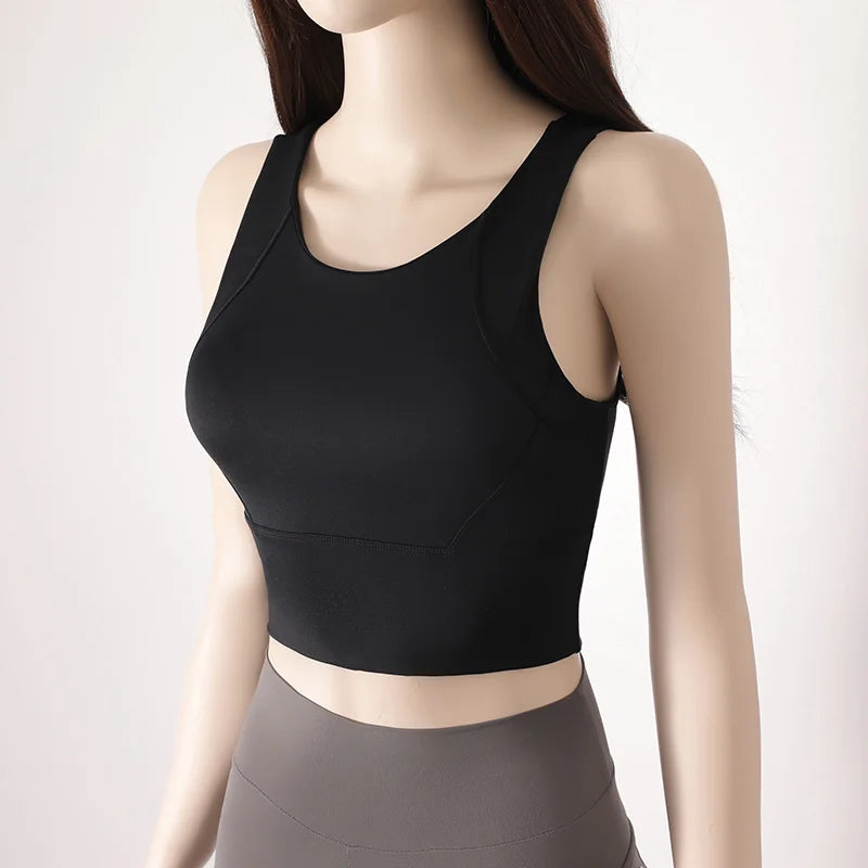 Frauen Sport Feste Brust Pad Bh Weibliche Freizeitsport Workout Tank Top Damen Gym Kleidung Yoga Sport Tragen