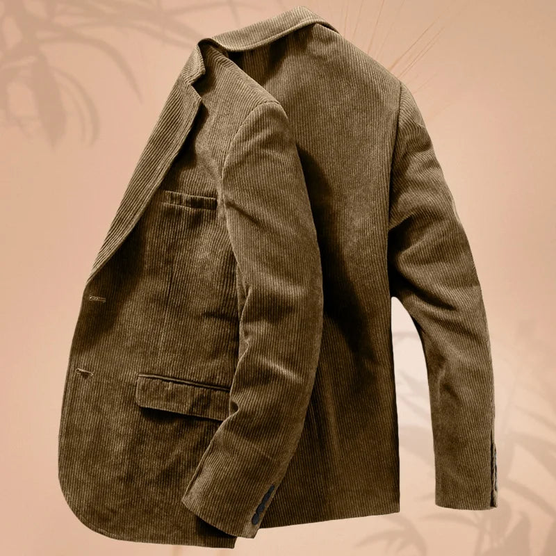 Cord-Herrenanzugjacke, Anzugjacke mit einem Knopf und Revers, Business-formelle Jacke, geeignet für Bankett, Hochzeit, formelle Kleidung für Herren