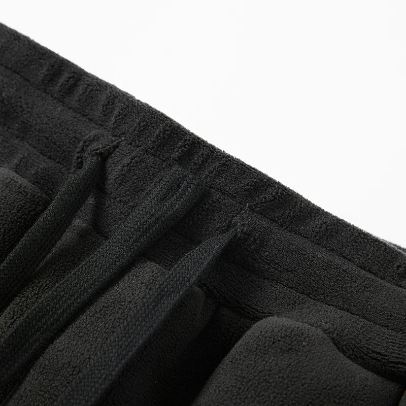 YJKVUR Unisex 2025, Winter, neue Oversize-Hose, für Herren und Damen, warme Fleece-Futter, Kordelzug-Hose, lässig, bequem, Fitnessstudio, Jogginghose