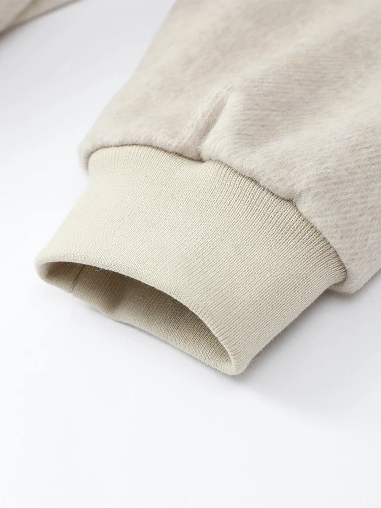 Gefärbter Pelzkragen, kurze Wolljacke für Damen, modisch, Revers, volle Ärmel, einreihig, Patchwork, lose Jacken, 2025, Winter-Outwear