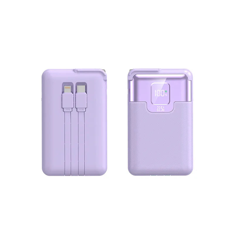 20000 mAh Superschnelllade-Powerbank 2-in-1 mit AC-Stecker, multifunktional mit Dual-Wire-Wandstecker, mobiles Netzteil