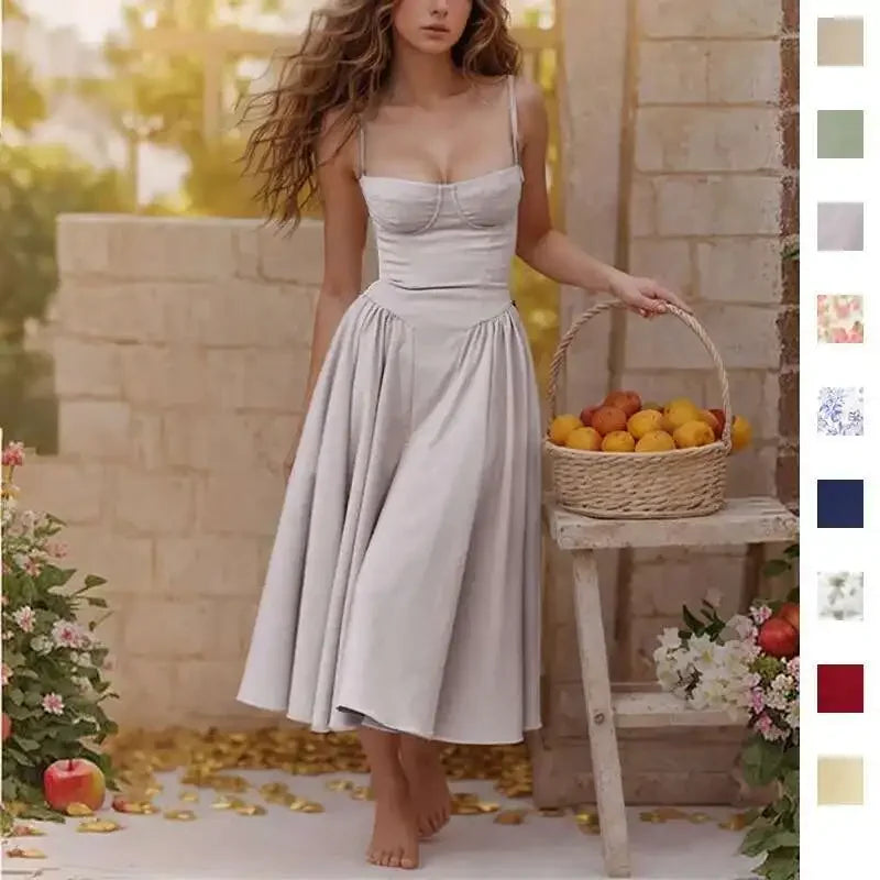 Sommer Sexy Frauen Kleid Böhmen Lange Kleider Luxus Elegante V-ausschnitt Ärmellose Slip Blume Strand Sommerkleid Kleid für Weibliche 2025