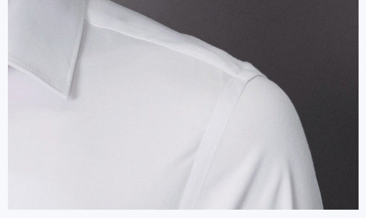 Neue Plus Größe Männer Einfarbig Business Hemd Mode Klassische Grundlegende Beiläufige Dünne Weiße Langarm-shirt Marke Kleidung