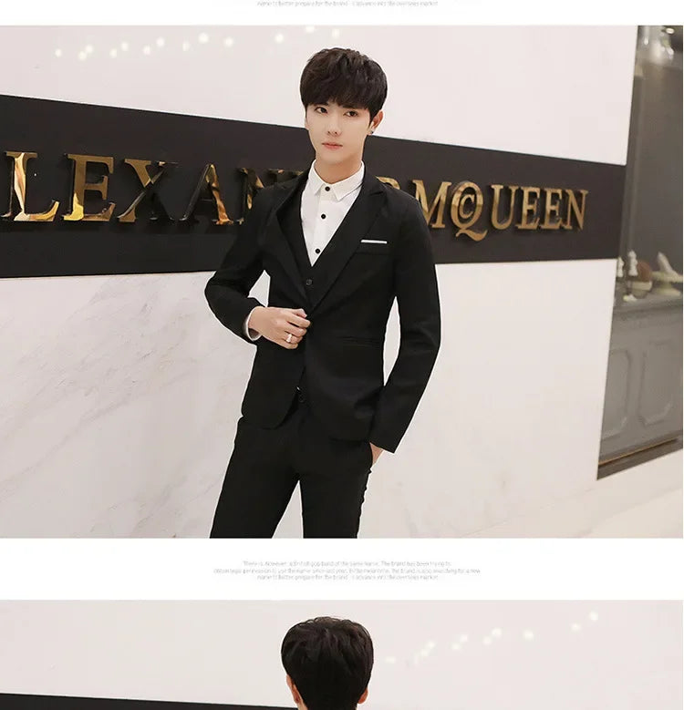 Western-Stil Herrenanzüge Grenzüberschreitende Großhandel Neue Ankunft Abnehmen Dreiteiliges Set Koreanische Version Business Professionelle Kleid