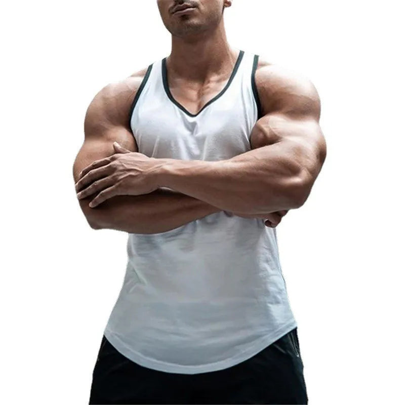 Sommer Baumwolle atmungsaktive ärmellose T-Shirt Fitness studio Bodybuilding Training lässige Tanktops Herren Fitness Muskel cool Gefühl Unterhemden