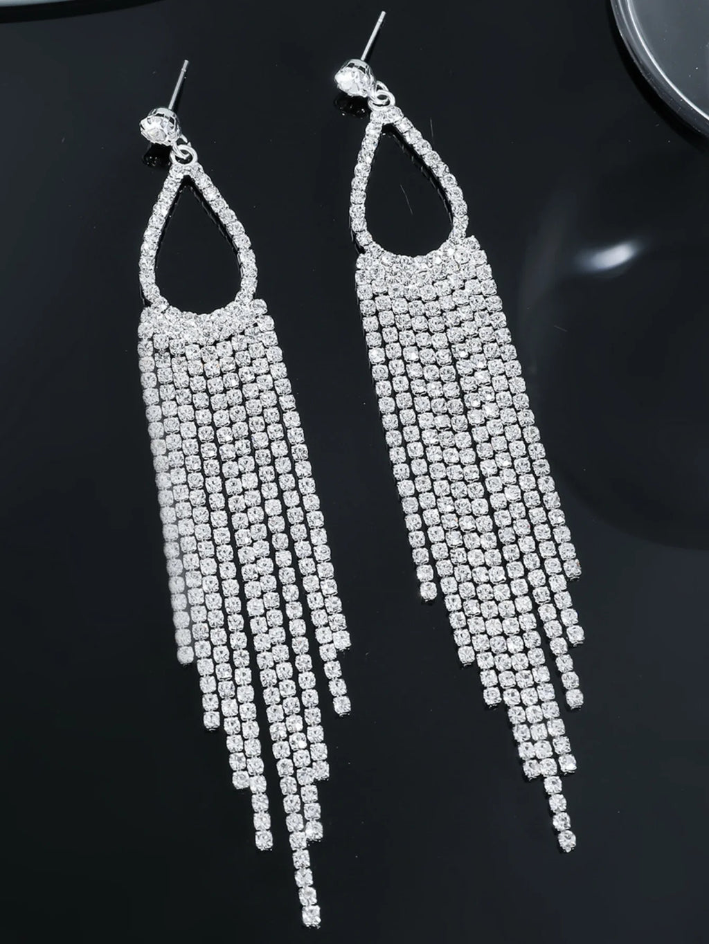 2 Stück Damenschmuck, Strass-Quastenohrringe, luxuriöse Modeaccessoires für Hochzeitsfeiern