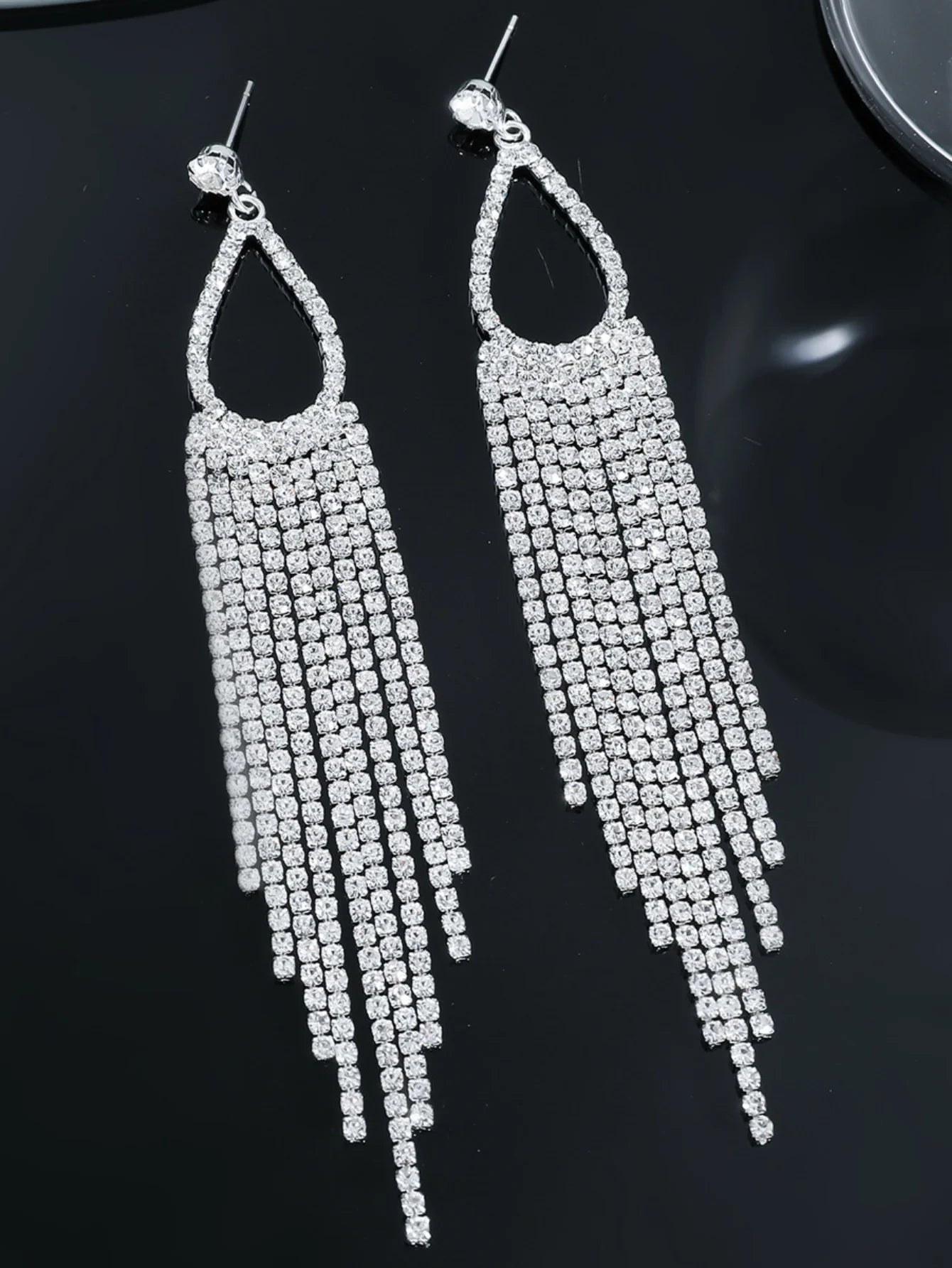 2 Stück Damenschmuck, Strass-Quastenohrringe, luxuriöse Modeaccessoires für Hochzeitsfeiern
