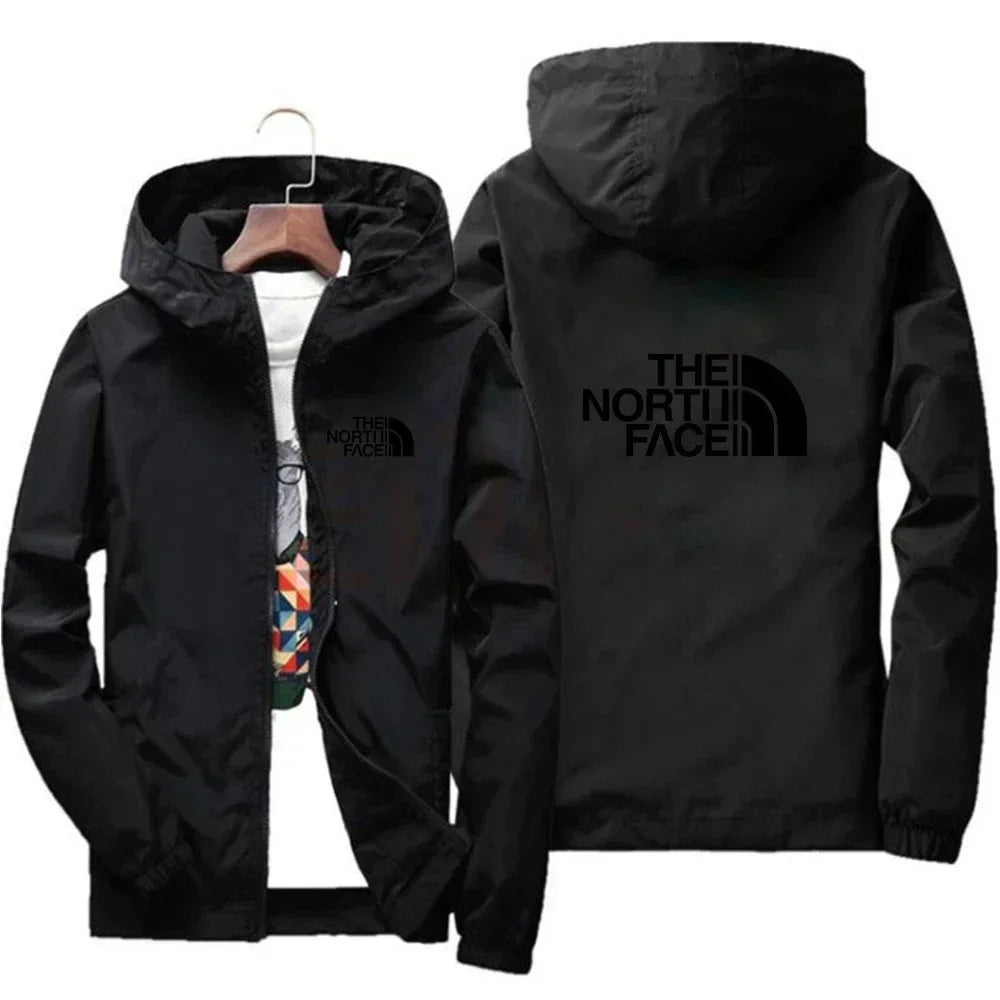2025, modische, winddichte Herren-Jacke mit Reißverschluss und Kapuze, lässige Outdoor-Sportbekleidung für Streetwear, Laufen und tägliche bequeme Kleidung