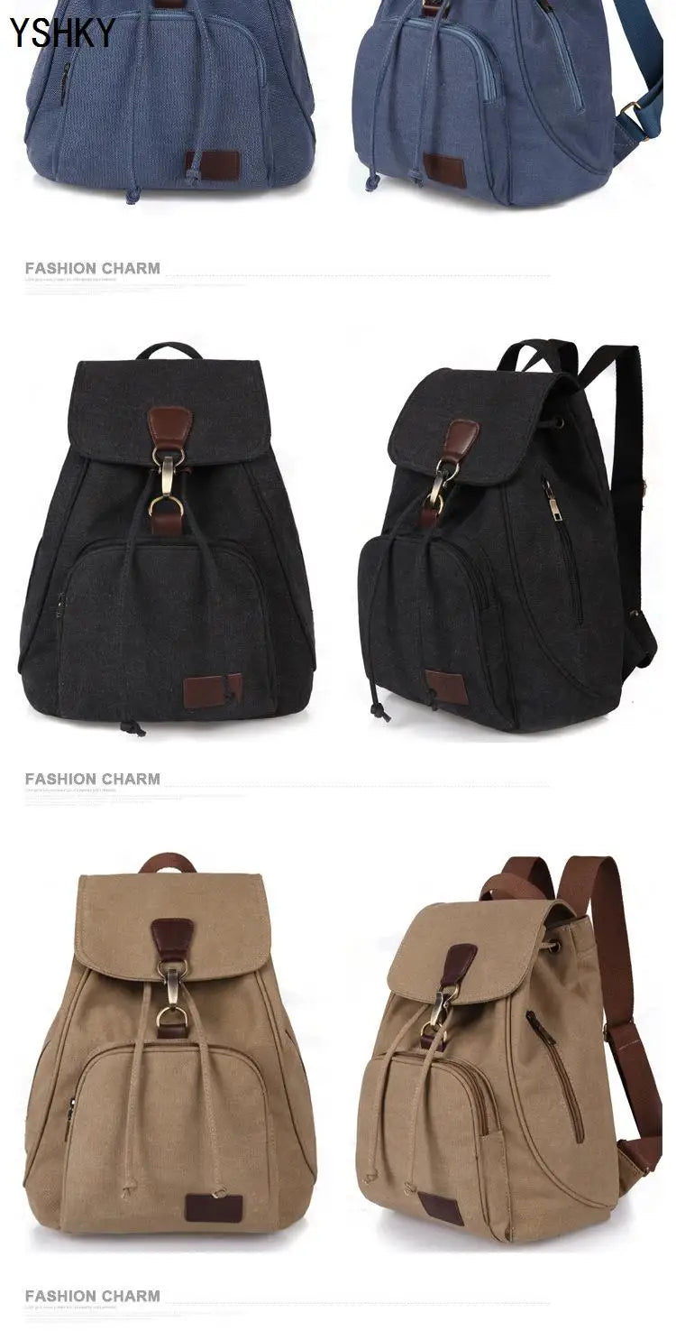 Neuer Rucksack, Rucksack, Rucksack, große Kapazität, lässiger Damen-Reiserucksack, Vintage-Rucksack aus Segeltuch im Freien