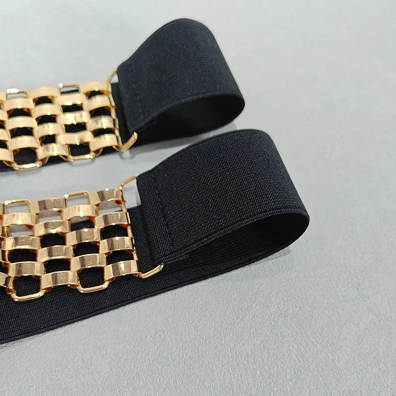 Golden Letter Waist Corset Belts Fashion Women's Metal Waistband Female Luxury Brands Designer Ladies Elastic Belt For Dress