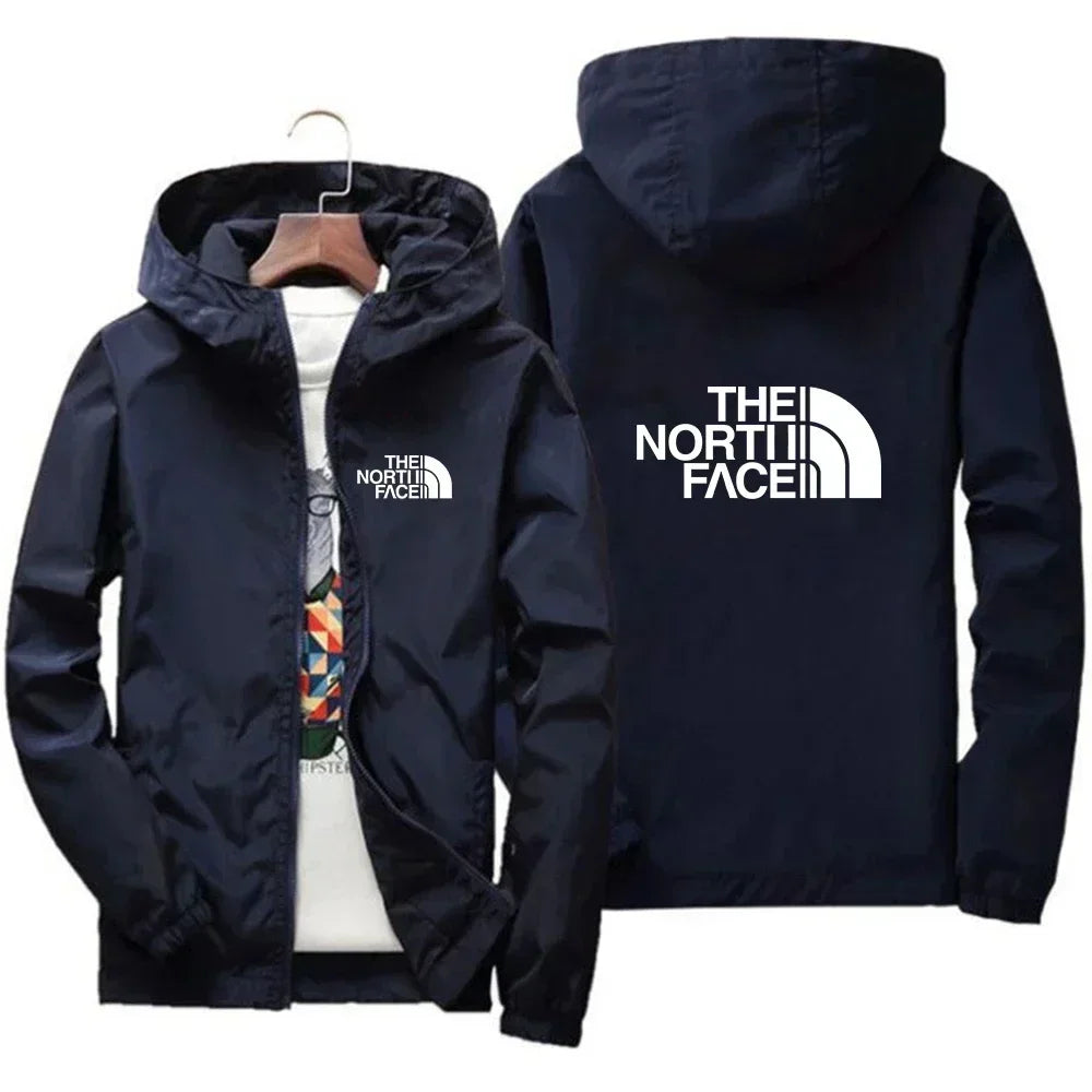 2025, modische, winddichte Herren-Jacke mit Reißverschluss und Kapuze, lässige Outdoor-Sportbekleidung für Streetwear, Laufen und tägliche bequeme Kleidung
