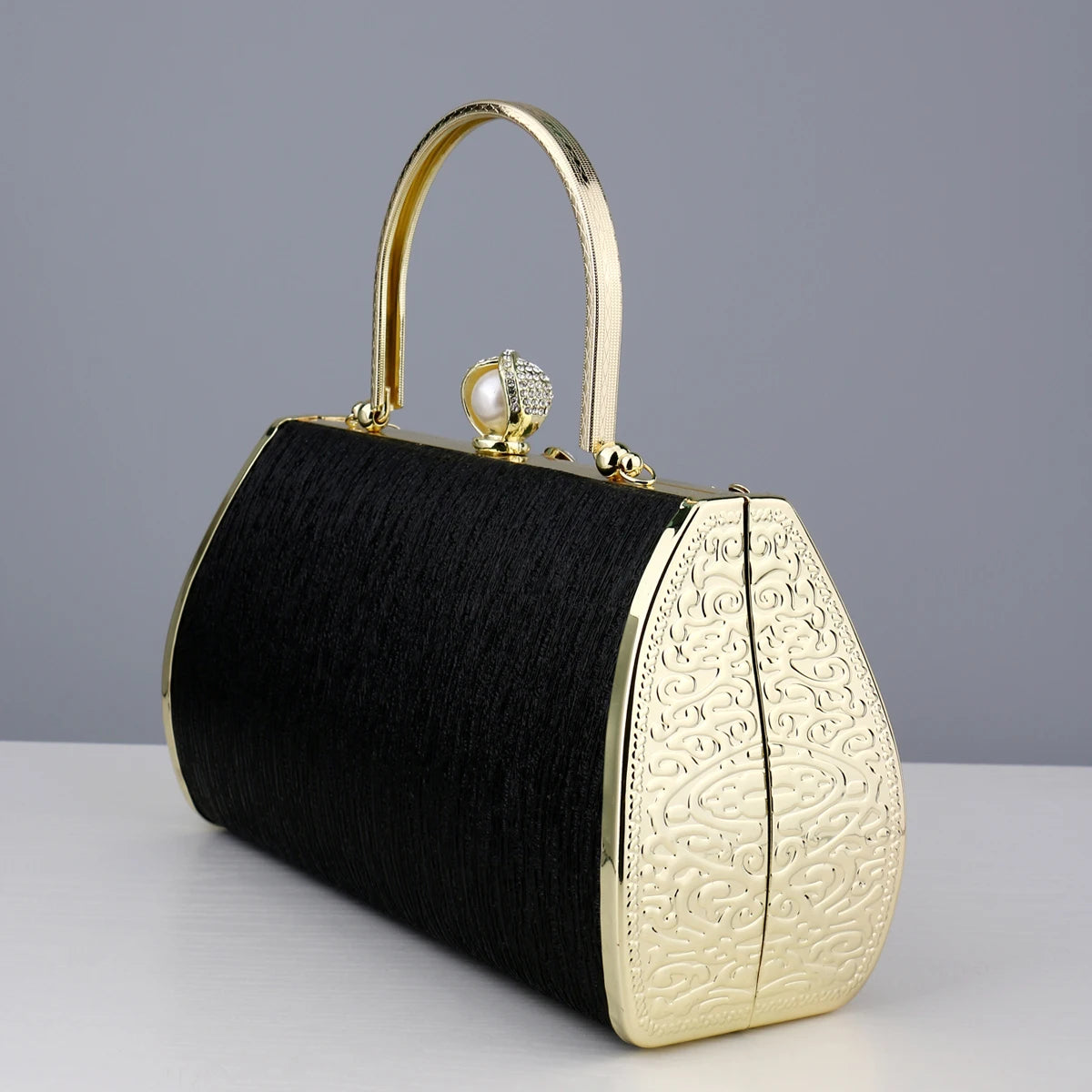 Luxuriöse goldene Abendtaschen, Damen-Eimer, kleine Clutch mit Diamanten, Handtaschen, Geldbörse mit Blumenmuster