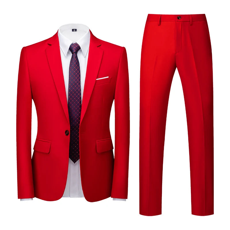 22 Farben einreihige formelle Hochzeit Anzüge Herren bekleidung Mode einfache Männer Business Social Prom Party Kleid 2 Stück Set