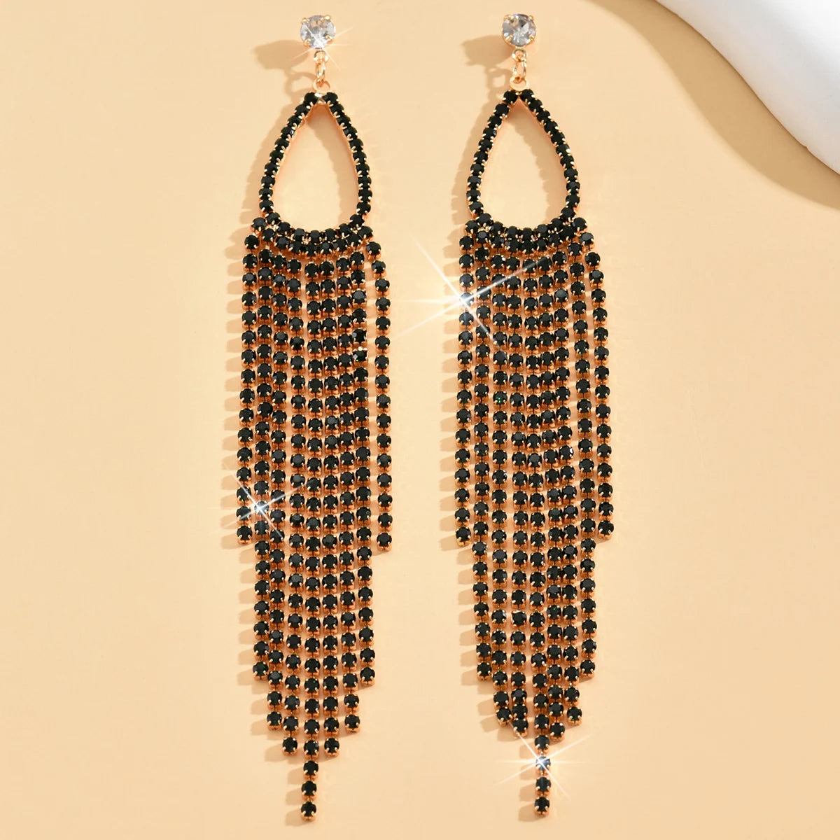2 Stück Damenschmuck, Strass-Quastenohrringe, luxuriöse Modeaccessoires für Hochzeitsfeiern