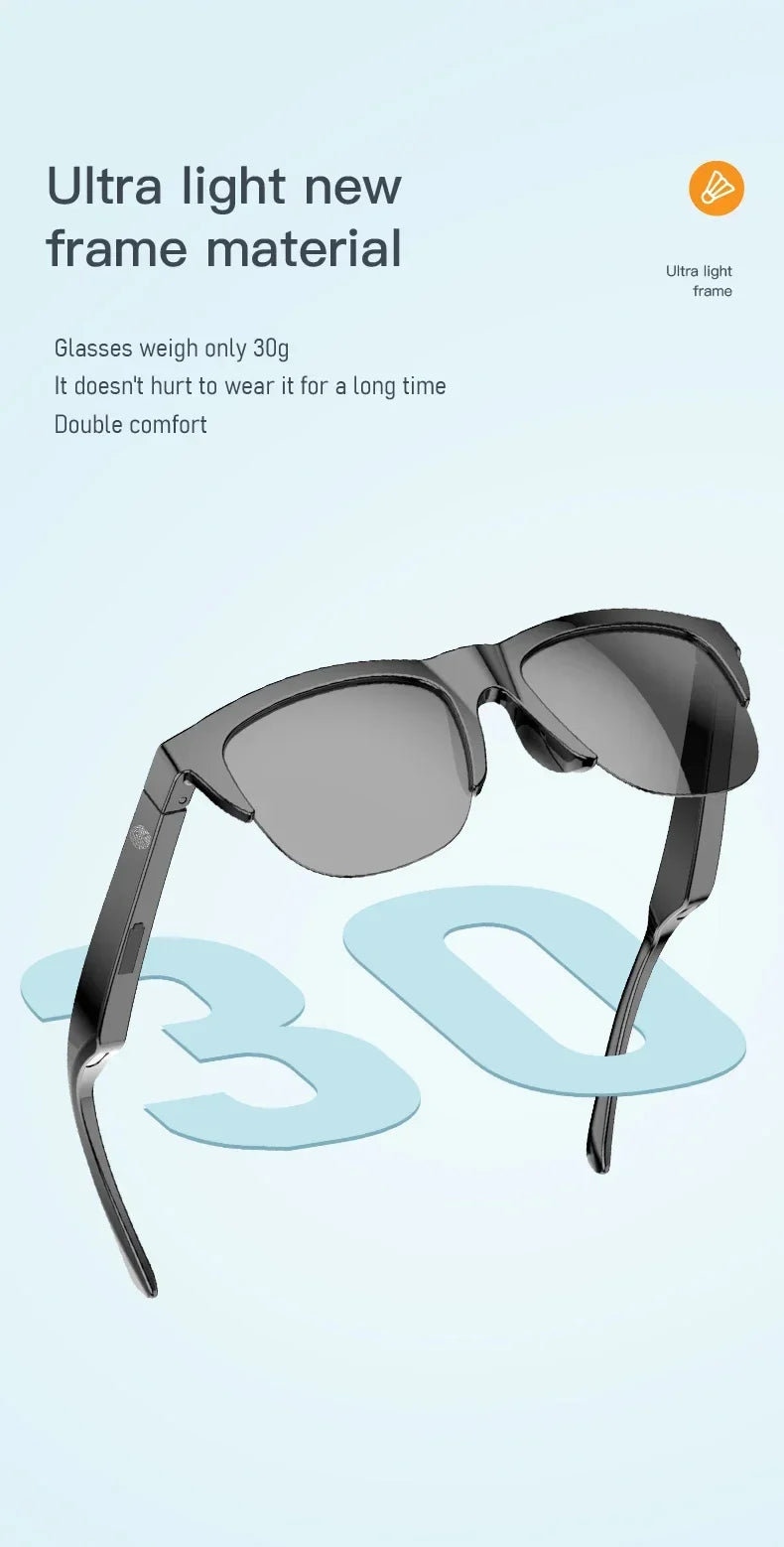 Neue intelligente Bluetooth V5.3-Sonnenbrille, Brille für Anrufe, Outdoor-Sport-Kopfhörer, HIFI, schwarze Technologie, Anti-Touch-UV-Schutz für Männer und Frauen