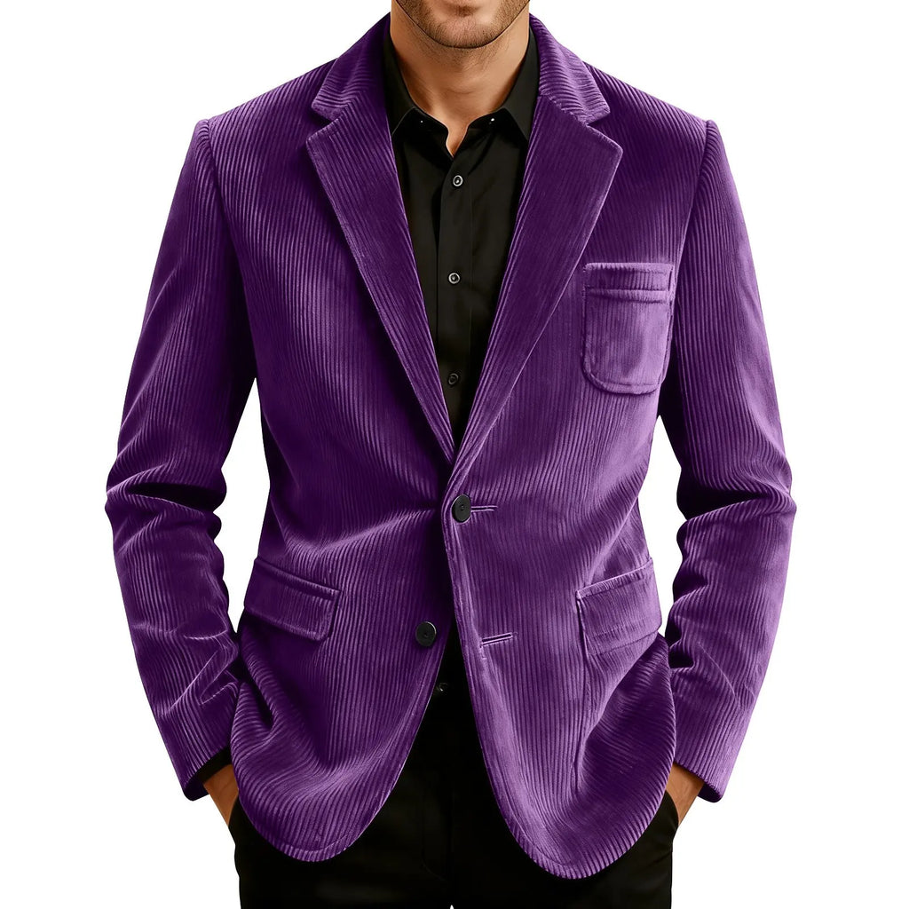 Männer Einfarbig Cord Warme Anzug Jacke Strickjacke Frühling Herbst Business Casual Cord Blazer Jacke männer Anzug Mantel