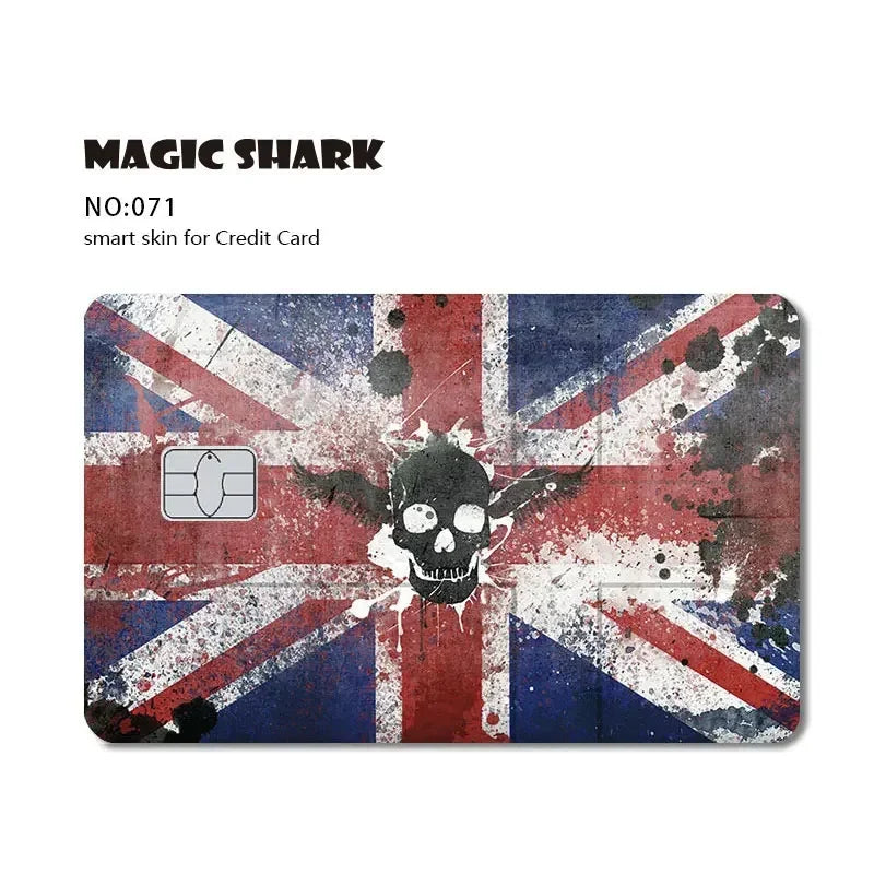 Magic Shark Bat Skull Graffiti Tiger PVC Soft Sticker Film Skin Cover für Debit Credit Card Waterproof