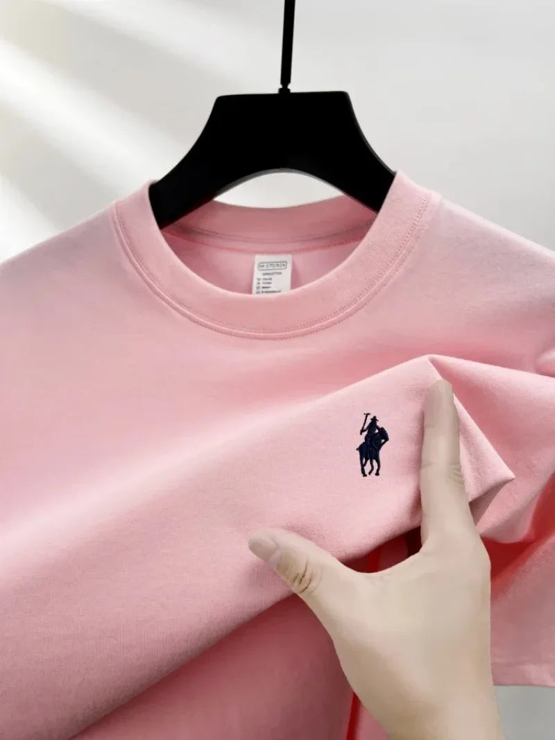 2026 Sommer Herren Strick-Baumwoll-T-Shirt mit kurzen Ärmeln – Modisch, bequem und atmungsaktiv bedrucktes Oberteil
