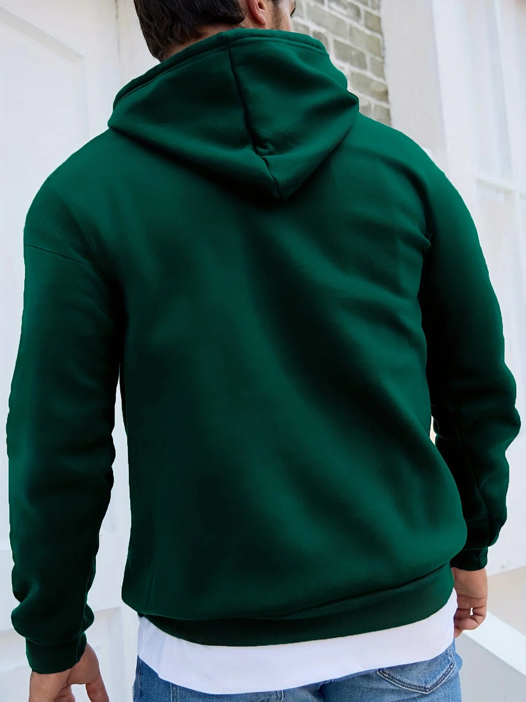 Herren Herbst und Winter, lässige Mode, locker, Übergröße, einfacher Fleece-Pullover mit Buchstabendruck, langärmeliges Kapuzen-Sweatshirt