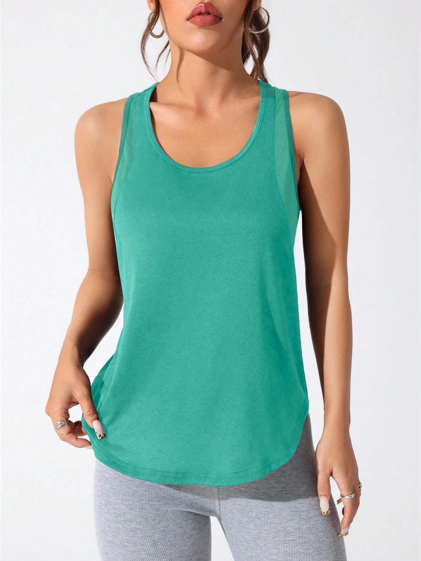 Women's stitched letters quick-drying sports vest, breathable net yoga sportswear, tennis uniform cycling suit, daily wear