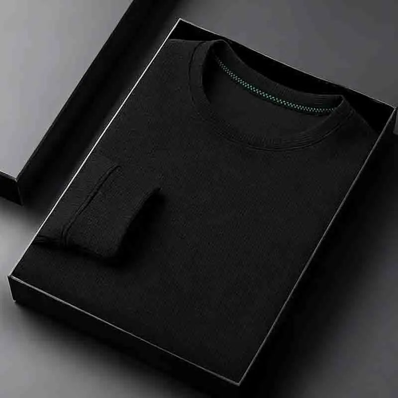 2026 Neuerscheinung Herren Basic Einfarbiger Rundhals-Pullover Atmungsaktiver Langarm-Strickpullover