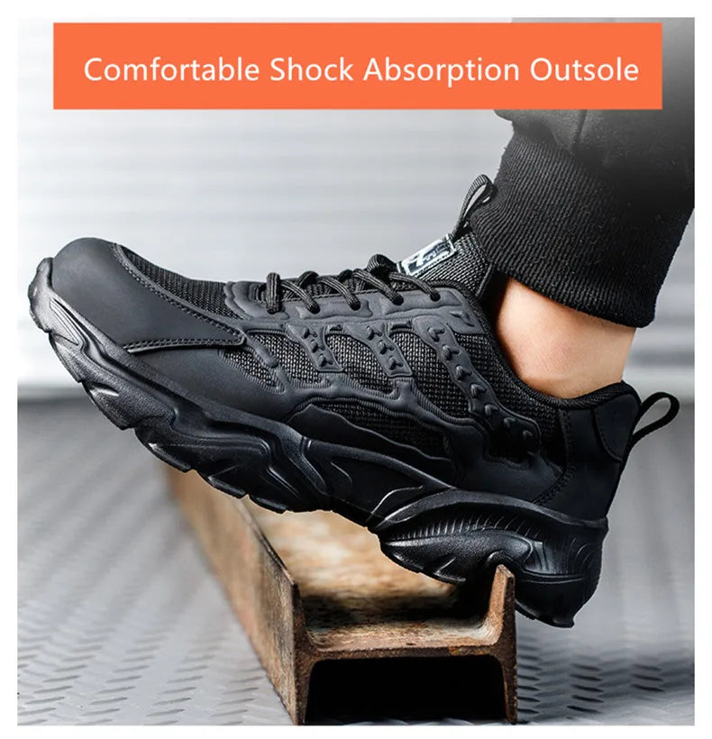 white work shoes lightweight comfortable safety shoes man women work shoes with a steel toe puncture proof safety work sneakers