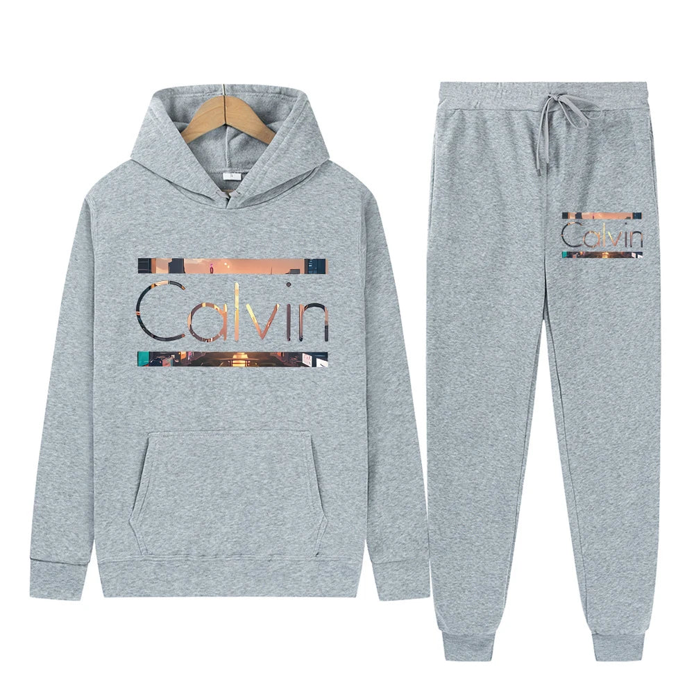 Men's autumn and winter loose hooded sweatshirt New York City letter printed long sleeved warm pullover