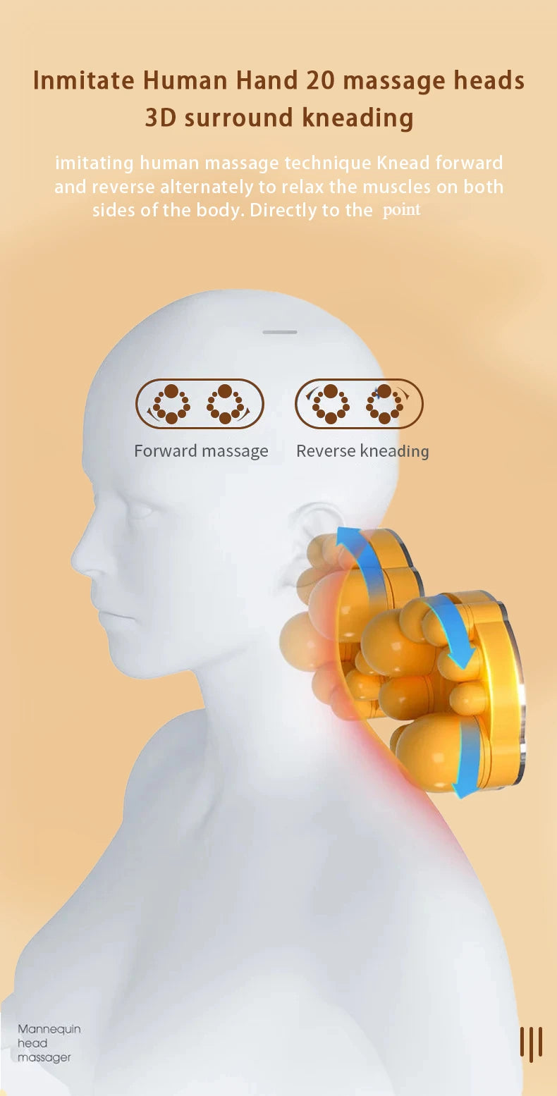 Electric Cervical Pillow For Neck Airbag Ttraction Shiatsu Head Body Back Waist Massager Car With Heating Vibrating Massage