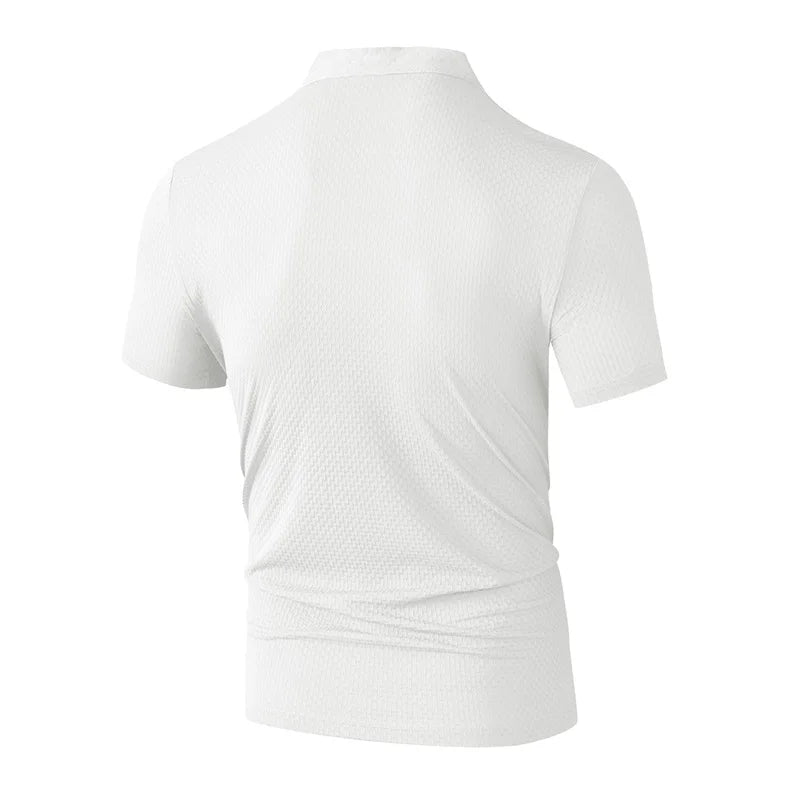 Herren Business Casual Kurzarm POLO Shirt Knochen Blume Einfarbig Atmungsaktiv Bequem Mode Sommer Vielseitig Top