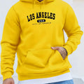 Men's autumn and winter fashionable casual loose Los Angeles letter printed fleece pullover round neck long sleeved sweatshirt