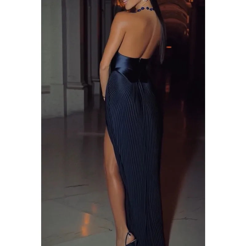 Elegantes Ärmelloses Korsett-Abendkleid mit Falten und Plissee, Glamouröses Maxikleid für Formelle Anlässe, Cocktailpartys und Hochzeiten für Damen