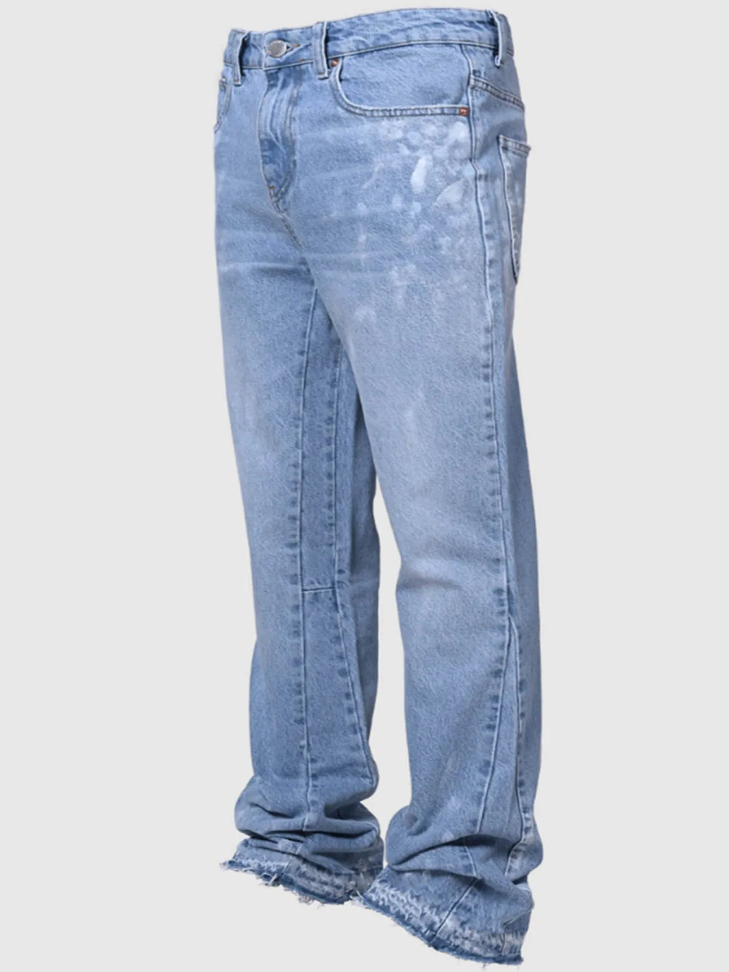 Jeans Herren Vintage gerade Hose mittlere Taille Stretch Distressed Washed Pockets Button Basics Hose 2025, Streetwear Denims