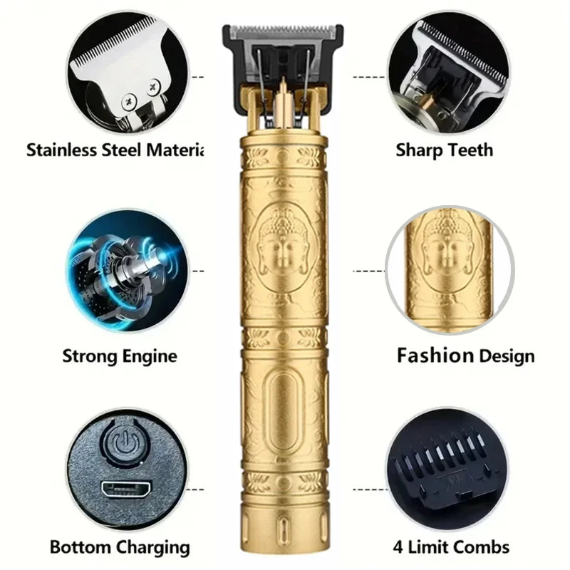 T9 Vintage Haarschneidemaschine Freund Vater Freund Geschenk Tragbare USB wiederaufladbare professionelle Carving Bart Haarschneider Maschine