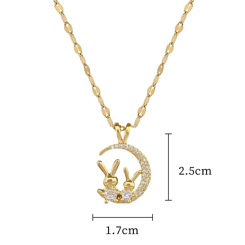 EILIECK 316L Edelstahl Glanz Zirkonia Schwan Anhänger Halskette Gold Farbe Textur Metall Personalisierte Schmuck Halskette