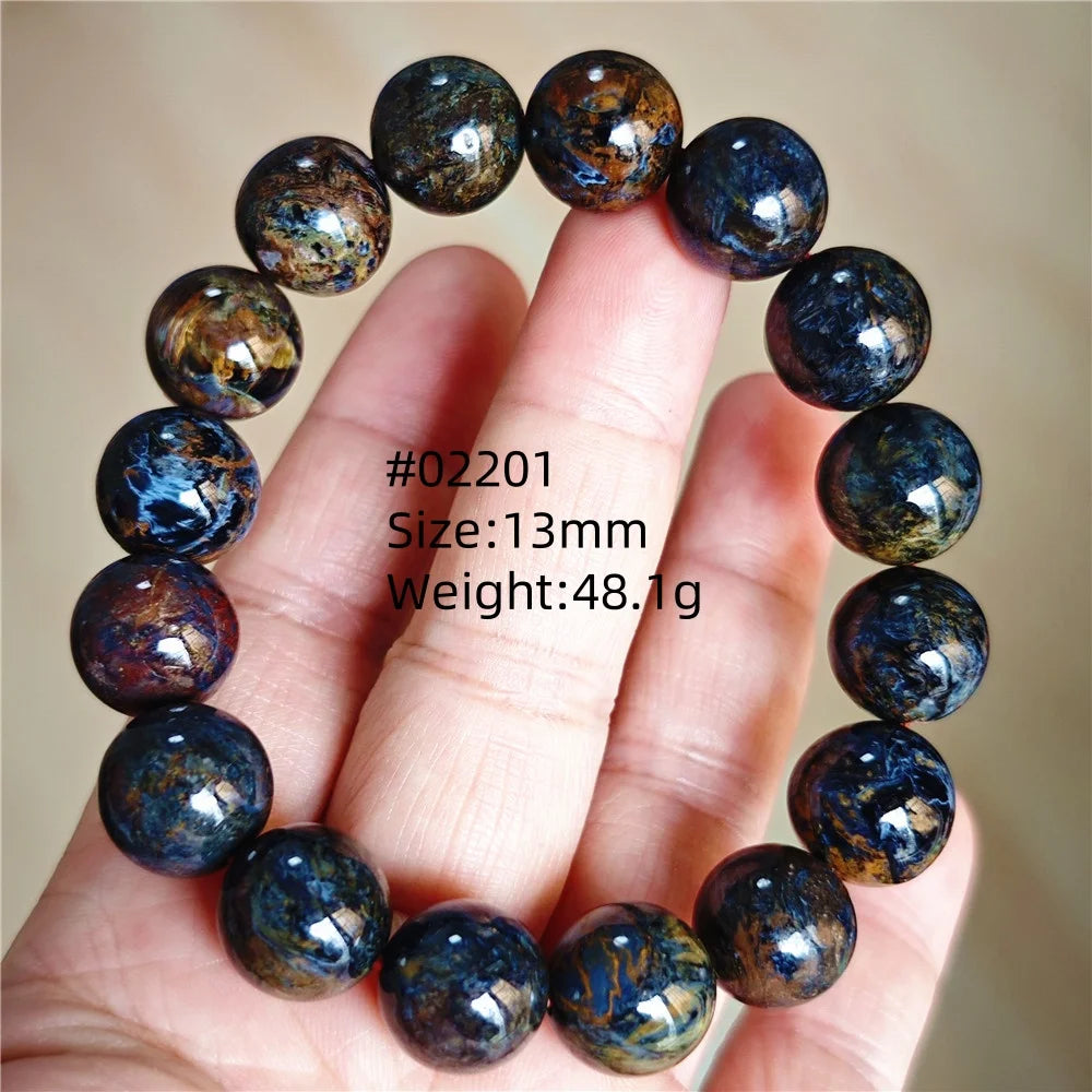 Natürliche blaue Pietersite Runde Perlen Armband Schmuck 12,5 mm Feuer Pietersite Namibia Feuer Pietersite Seltene Steinperlen AAAAAA