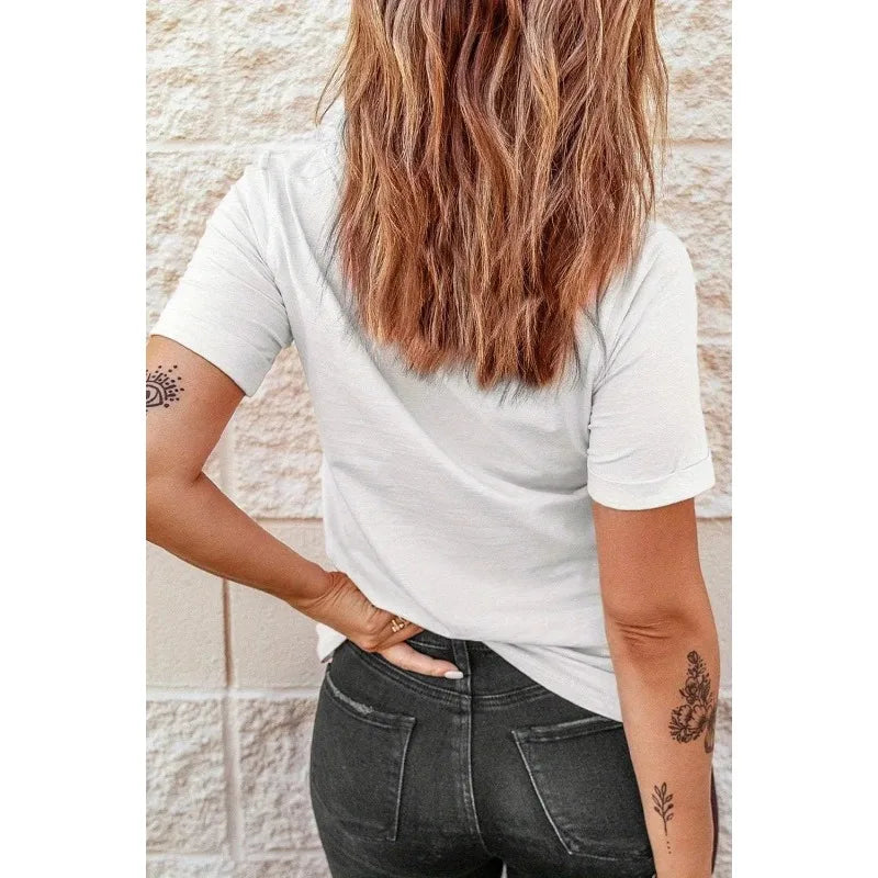 Casual Top für Sommer Frühling Damenbekleidung Paris Print Rundhals T-Shirt Kurzarm Grafik T-Shirts Y2k Top Damen Kleidung
