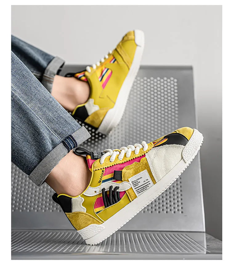 Herren Weiße Sneaker Herbst Bequeme Rutschfeste Laufschuhe Luxuriöse Weiche Sohle Modische Schnürschuhe Outdoor Freizeitschuhe 2026