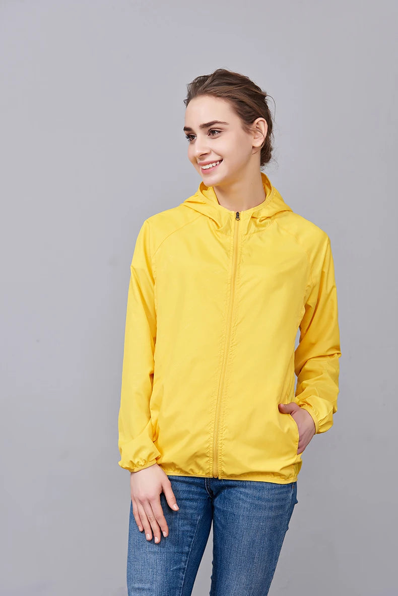 JNLN Unisex Wanderjacke Herren Damen Wasserdicht Schnelltrocknend Camping Windjacke Outdoor Trekking Angeln Regenmantel Anti UV Kleidung