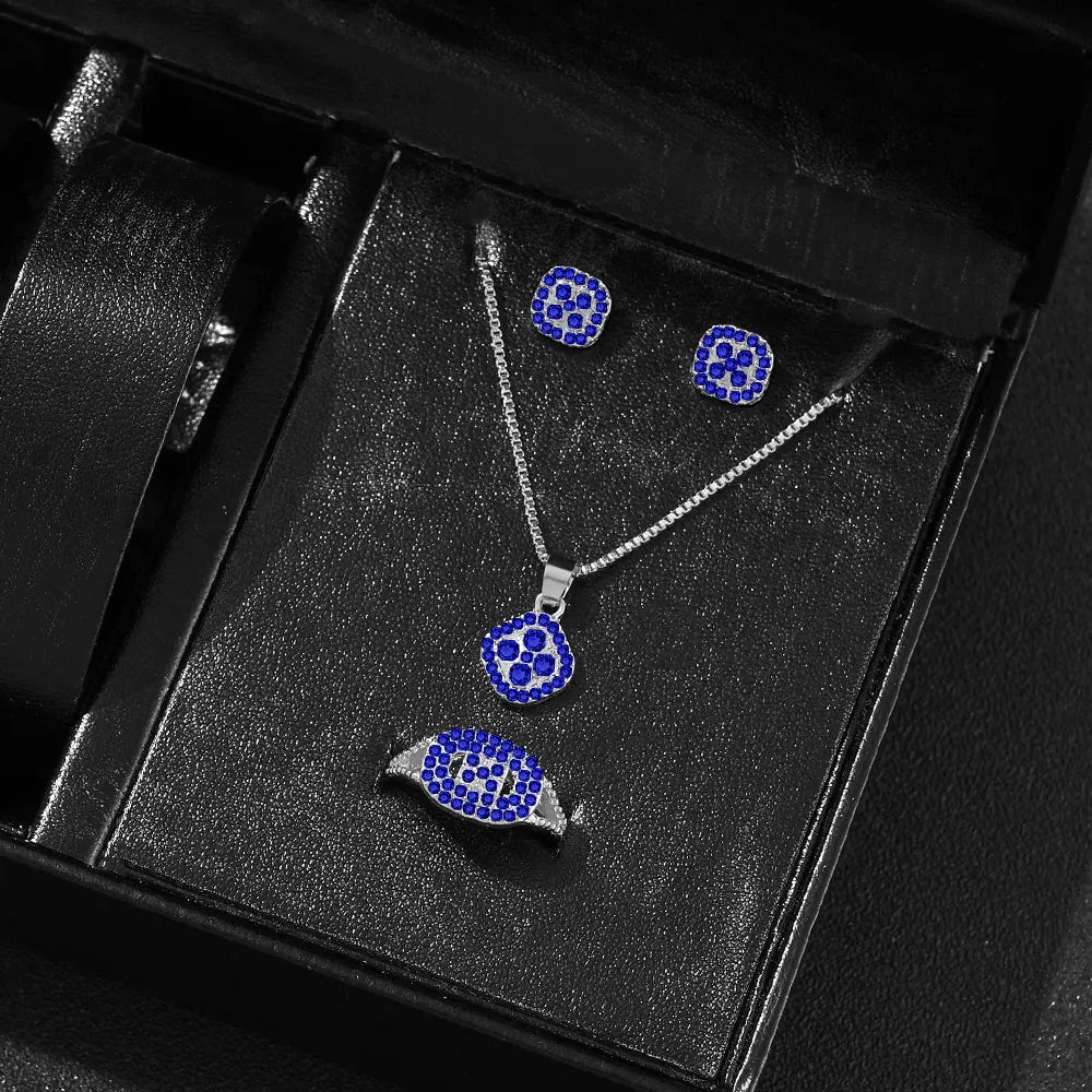 1-teiliges Luxus-Würfel-Schmuckset, elegantes Damen-Set mit Halskette, Ohrringen und Ringen, perfektes Geschenk zum Valentinstag, Weihnachtsgeschenk, Bi