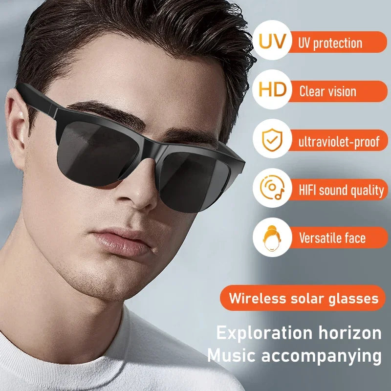 Neue intelligente Bluetooth V5.3-Sonnenbrille, Brille für Anrufe, Outdoor-Sport-Kopfhörer, HIFI, schwarze Technologie, Anti-Touch-UV-Schutz für Männer und Frauen