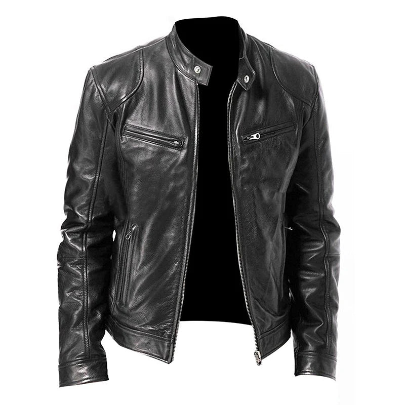 2024 motorrad Leder Jacken Mann Casual Mode Motorrad Mantel Slim Fit Revers PU Jacken Herbst Anti-wind Leder Mantel männlichen