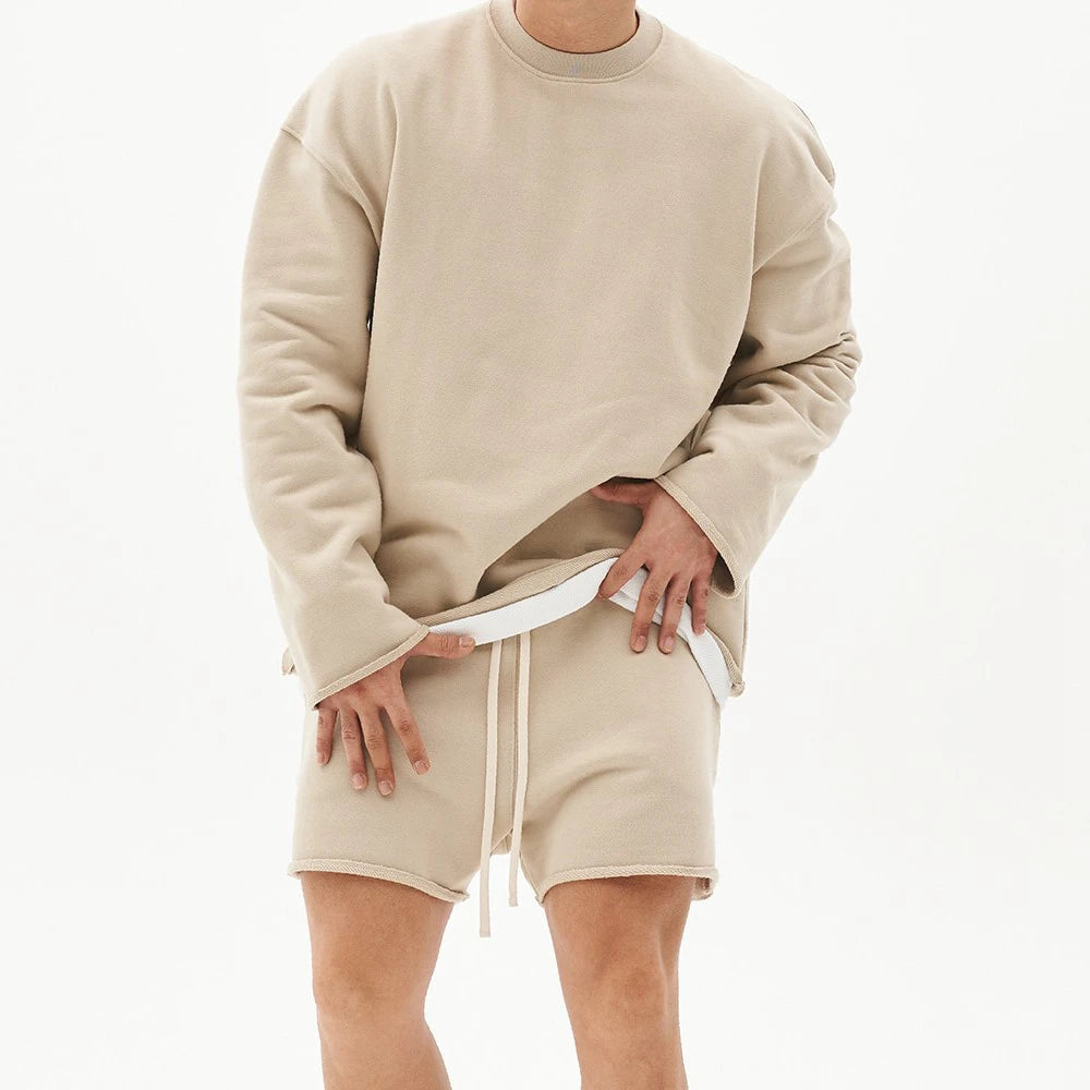 Herren Training Sporta nzüge Fitness Fitness Kits Sportswear Hoodie Pullover Kapuzen shorts Jogging-Sets Baumwolle Lauf anzüge