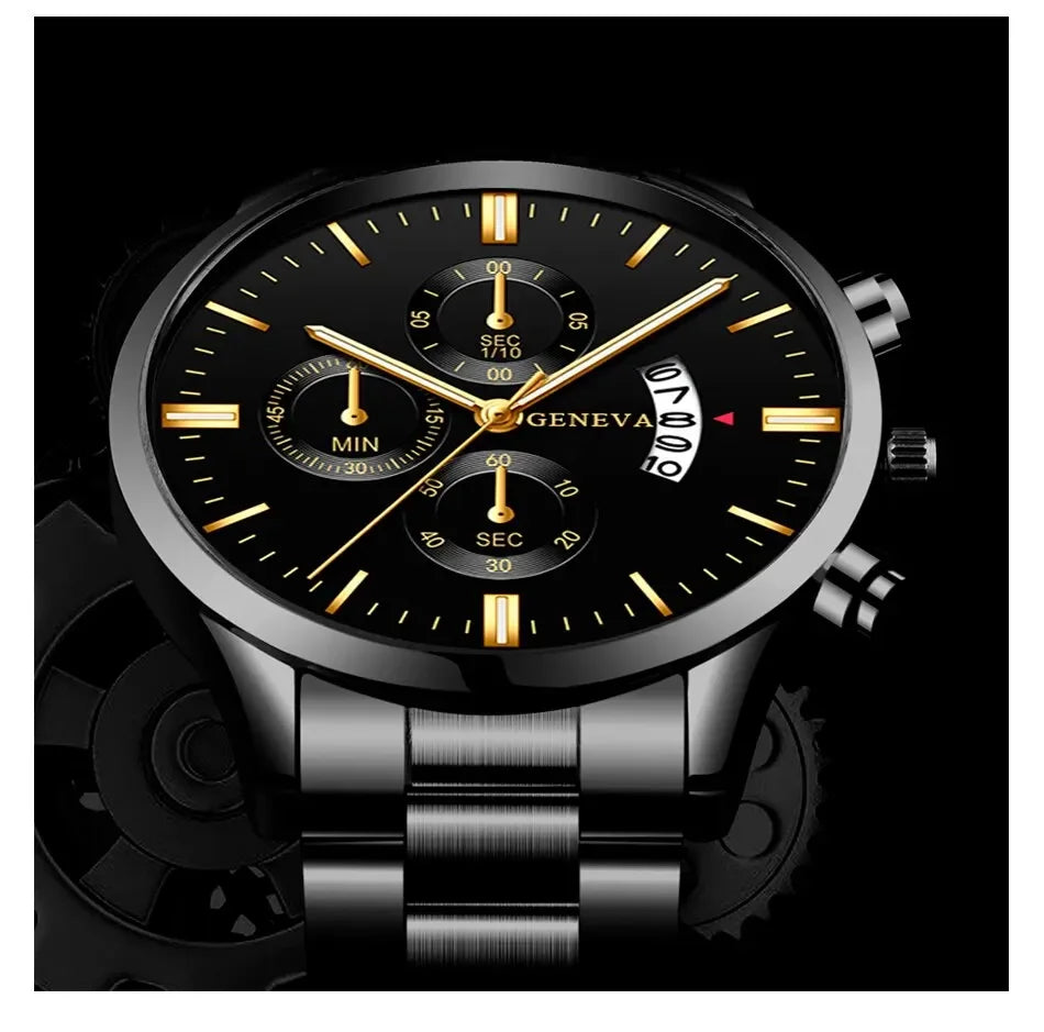 Mode Männer Edelstahl Uhr Luxus Kalender Quarz Armbanduhr Herren Business Uhren für Mann Uhr Montre Homme
